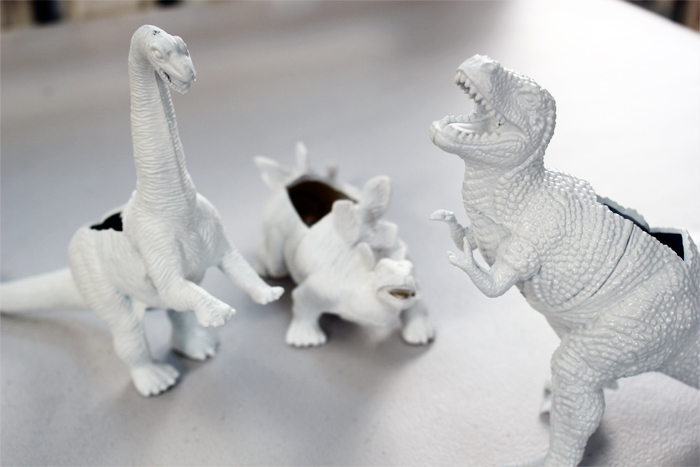 DIY: Dinosaur Planters by www.highwallsblog.com